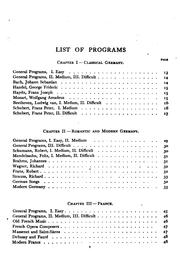 Cover of: Music club programs from all nations: giving an historic outline of each national school of music, with questions for study, and a series of programs for the use of clubs and other organizations