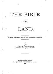 Cover of: The Bible and land.