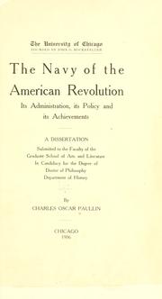 Cover of: The navy of the American Revolution by Paullin, Charles Oscar