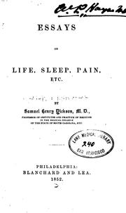 Cover of: Essays on life, sleep, pain, etc.