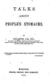 Cover of: Talks about people's stomachs. by Dio Lewis