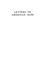 Cover of: Letters to American boys by William Herbert Carruth