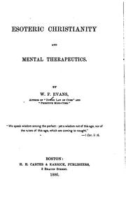Cover of: Esoteric Christianity and mental therapeutics.