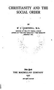 Cover of: Christianity and the social order by Campbell, R. J.
