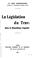 Cover of: La législation du travail dans la République Argentine