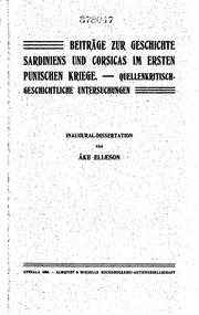 Cover of: Beiträge zur Geschichte Sardiniens und Corsicas im ersten punischen Kriege ... by Åke Eliæson