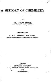 Cover of: A history of chemistry by Hugo Bauer