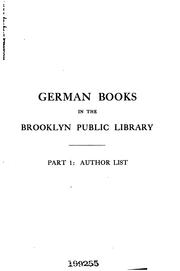 Cover of: German books in the Brooklyn public library. by Brooklyn Public Library.