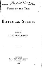 Cover of: Historical studies