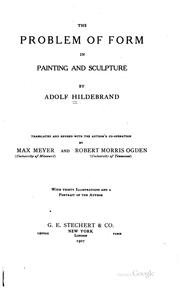 Cover of: The problem of form in painting and sculpture