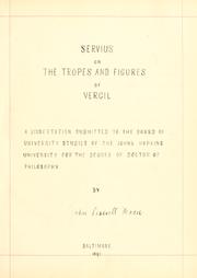 Cover of: Servius on the tropes and figures of Vergil by John Leverett Moore