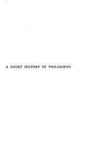 A short history of philosophy by Archibald Browning Drysdale Alexander