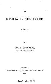Cover of: The shadow in the house.: A novel.