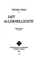 Cover of: Det allerhelligste.