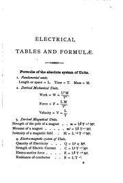 Cover of: Electrical tables and formulæ: for use of telegraph inspectors and operators.