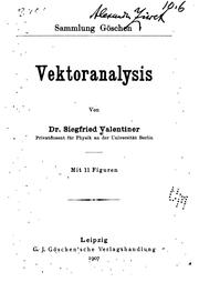 Cover of: Vektoranalysis