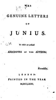 Cover of: The genuine letters of Junius.