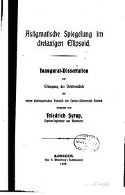 Cover of: Astigmatische spiegelung im dreiaxigen ellipsoid ... by Friedrich Syrup