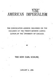 Cover of: American imperialism by Carl Schurz