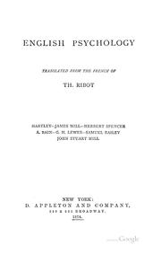 English psychology by Théodule Armand Ribot