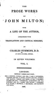 Cover of: The prose works of John Milton by John Milton