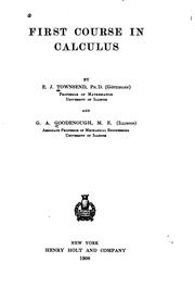 Cover of: First course in calculus