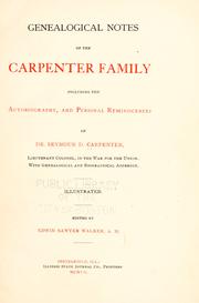 Cover of: Genealogical notes of the Carpenter family by Seymour D. Carpenter