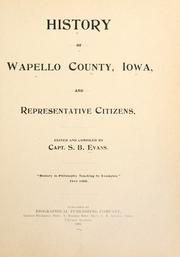 Cover of: History of Wapello County, Iowa: and representative citizens.