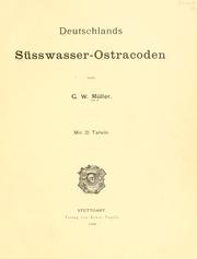 Cover of: Deutschlands Süsswasser-Ostracoden by Gustav Wilhelm Müller