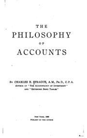 The philosophy of accounts by Charles E. Sprague