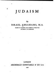 Cover of: Judaism by Israel Abrahams