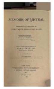 Cover of: Memoirs of Mistral
