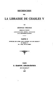 Cover of: Recherches sur la librairie de Charles V