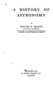 Cover of: A history of astronomy