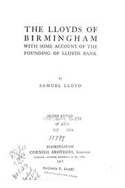 Cover of: The Lloyds of Birmingham, with some account of the founding of Lloyds bank