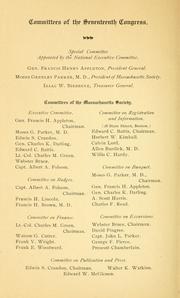 Cover of: Boston in the revolution: a souvenir of the Seventeenth Congress, National Society of the Sons of the American Revolution.