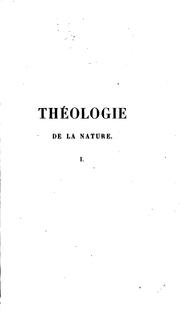 Cover of: Théologie de la nature.