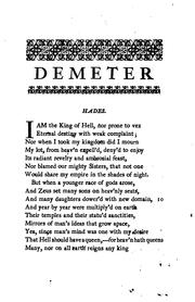 Cover of: Demeter by Robert Seymour Bridges