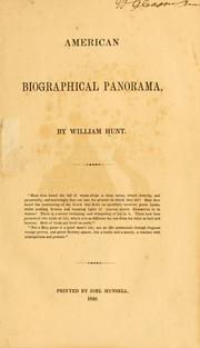 Cover of: American biographical panorama