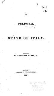 Cover of: The political state of Italy.