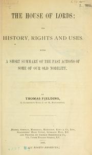Cover of: The House of Lords by Thomas Fielding