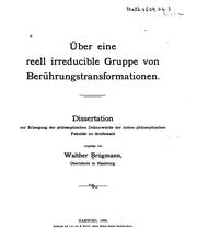 Cover of: Über eine reell irreducible gruppe von berührungs-transformationen ...