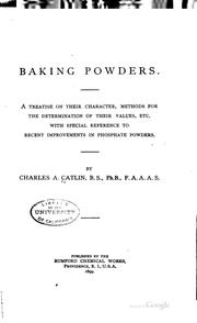Baking powders by Charles Albert Catlin