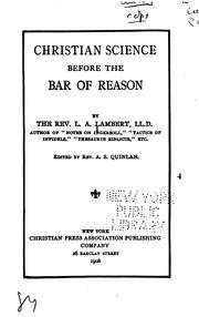 Cover of: Christian science before the bar of reason