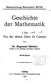 Cover of: Geschichte der Mathematik ...