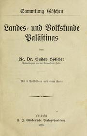 Cover of: Landes- und volkskunde Palästinas