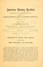 Cover of: Extracts from the sagas describing the voyages to Vinland