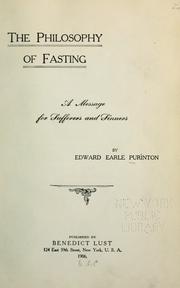 Cover of: The philosophy of fasting: a message for sufferers and sinners