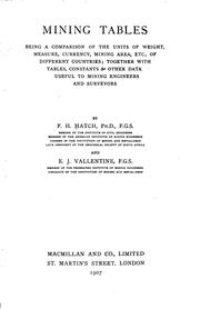 Cover of: Mining tables by F. H. Hatch