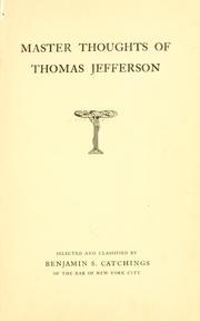 Cover of: Master thoughts of Thomas Jefferson